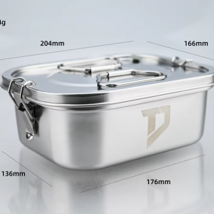 Customizable Stainless Steel Square Sanitary Lunch Box with Acceptable Logo and Color Tableware Product