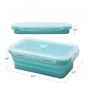 Smartpan Outdoor Portable Eco Friendly Foldable Silicone Lunch Box Rectangle Kids and Adults Lunch Box Food Container