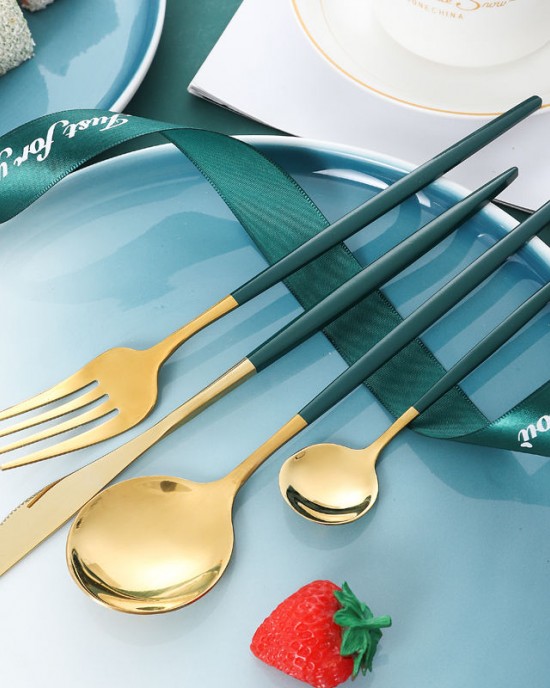 Factory wholesale mirror polishing tableware steak knife, fork, spoon four s of stainless steel western tableware gifts