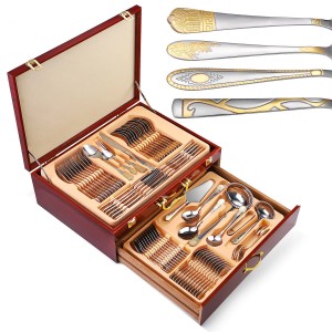 Luxury 72pcs Cutlery Set Spoon Knife and Fork Stainless Steel Flatware Sets for Wedding Gifts