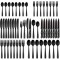 Black Flatware Set for 8 Stainless Steel Tableware Cutlery Set 48-Piece Matte Black Silverware Set with Steak Knives