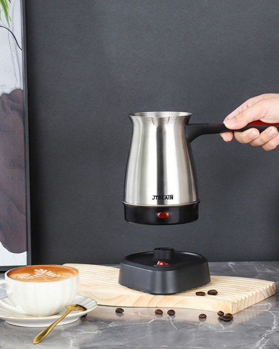 Popular Electric Coffee Kettle Stainless Steel Turkish Coffee Pot and Cup for Household and Hotel Use for Restaurants