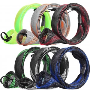 Multi-colored Fishing Spinning Rod Socks Braided Mesh Rod Sleeve Cover Protector Pole Fit Fishing Accessories