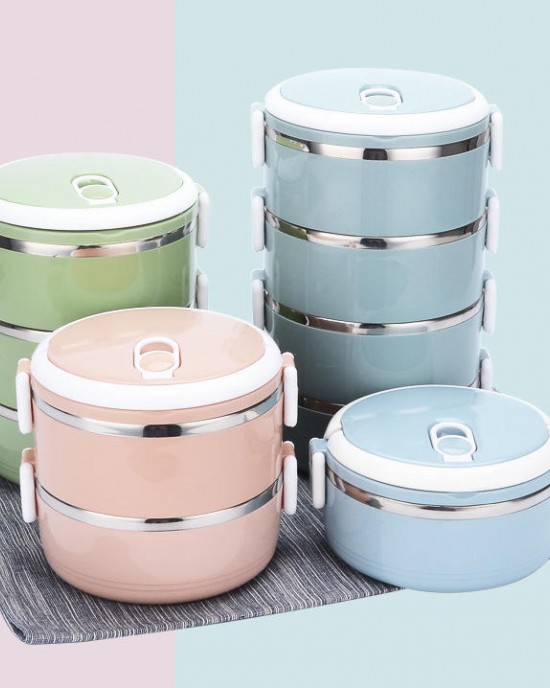 Competitive Price Stainless Steel Kids Lunch Box 1-4 Tiers Food Storage Container