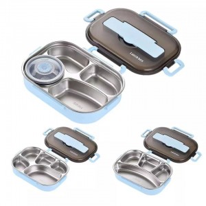 Wholesale Compartment Design Sealed Leakproof High Capacity Food Container Stainless Steel Bento Lunch Box With Cutlery