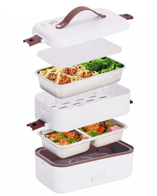 New Products Heat-Resistant 0.8L Electric Heated Lunch Box Private Label