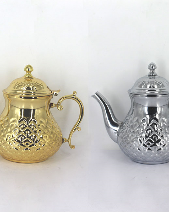 Luxury Stainless Steel Moroccan Tea Pot Hotel Restaurant Catering Serving Teapot Coffee Kettle Luxury Gift Arab Kettle