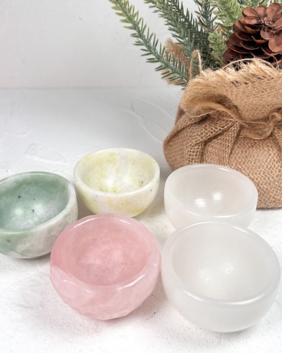 Hot Selling Wholesale Natural Crystal Stone Xiu Yu Jade Rose Quartz Marble Jade Bowls Gemstone Crystal Tea Cup