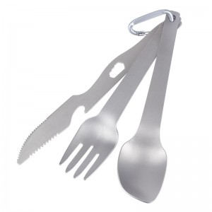 Titanium Spoon Fork Knife Kitchen Utensils Set Folding Tableware Dinnerware Set Camping Flatware for Camping Accessories