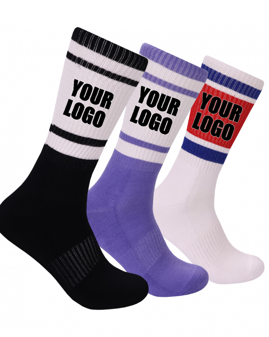 Custom Sports Cotton Socks Custom Logo Unisex Sports Socks Custom Crew Athletic Socks