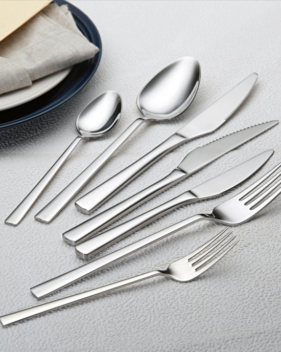 Custom Classic Dishwasher Safe Flatware Fork Spoon and Knife Set Cutlery Sets for Restaurant