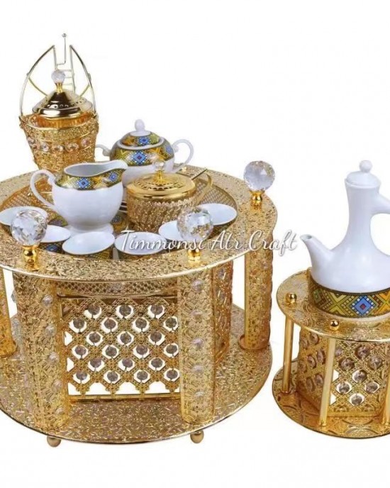 Arab-style Hot Selling Porcelain Tea Cups and Saucers,Complete With Ethiopian Tableware Coffee Cup Holders