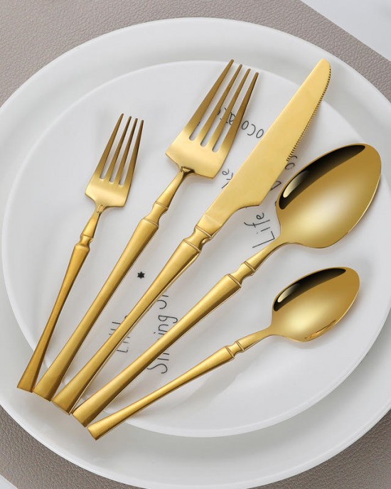 Wholesale Knife Spoon and Fork Stainless Steel Sliver Flatware Gold Cutlery Set for Home