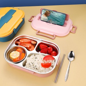 Choice Fun Food Grade 304 Stainless Steel Sealed Leak Proof High Capacity Lunch Bento Box Compartment Design With Cutlery