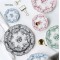 Bone China Dinner Set Lace Rim Colourful Plate Set Floral Decorative Wedding Tableware Customized Ceramic Dinnerware Set