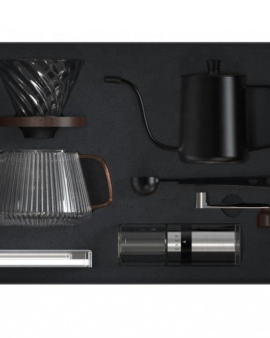 Premium Box Outdoor Travel Drip Coffee Coffee Set Gifts Set With Manual Coffee Grinder Filter Kettle Pot Scale Spoon