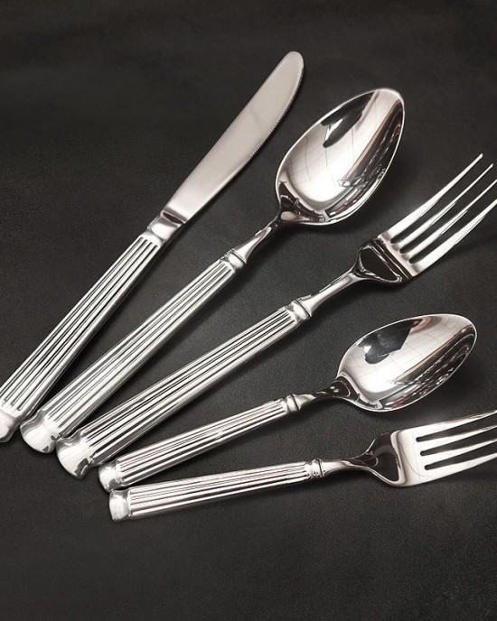 High Quality Cheap Restaurant Cutlery Silverware Bulk Stainless Steel Knife Fork Spoon Steak Knife Flatware Set For Wedding