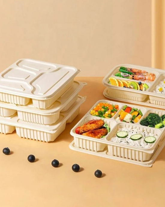 Restaurant Disposable Biodegradable Takeaway Food Container Packaging Cornstarch Lunch Box