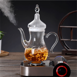 Hot Sale Handmade Custom High Borosilicate Heat Resistant Tea Ware Glass Tea Pot Glass Turkish Tea Set Moroccan Glass Teapot Set