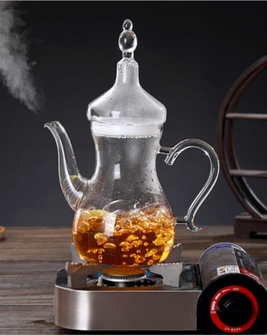 Hot Sale Handmade Custom High Borosilicate Heat Resistant Tea Ware Glass Tea Pot Glass Turkish Tea Set Moroccan Glass Teapot Set