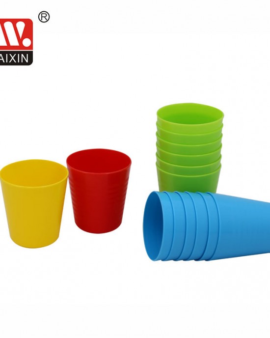 Wholesale Christmas 240ml stacking color reusable cold pp baby kids drink water beer coffee tea cup set plastic cup