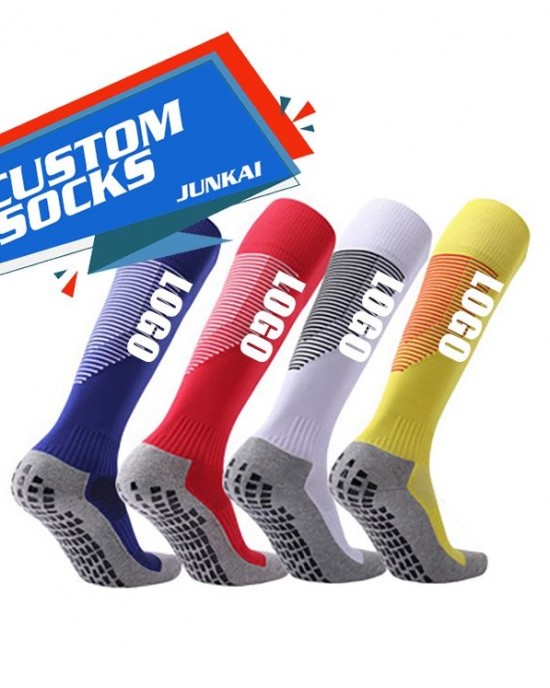 Custom Logo Design Soccer Socks Men Compression Athletic Anti Slip Grip Socks Football