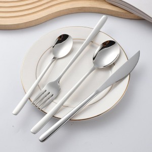 304 stainless steel knife fork and spoon thickened Korean spoon Western hotel steak knife and fork dessert spoon tableware