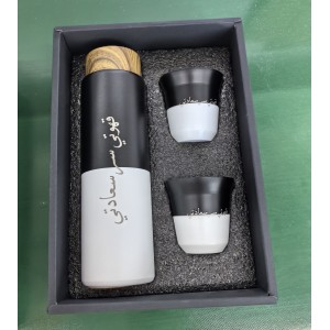 In Stock Business Gift Set 400ml Stainless Steel Thermos Flask with Luxury Arabic Espresso 80ml Coffee Cup and Tea Set