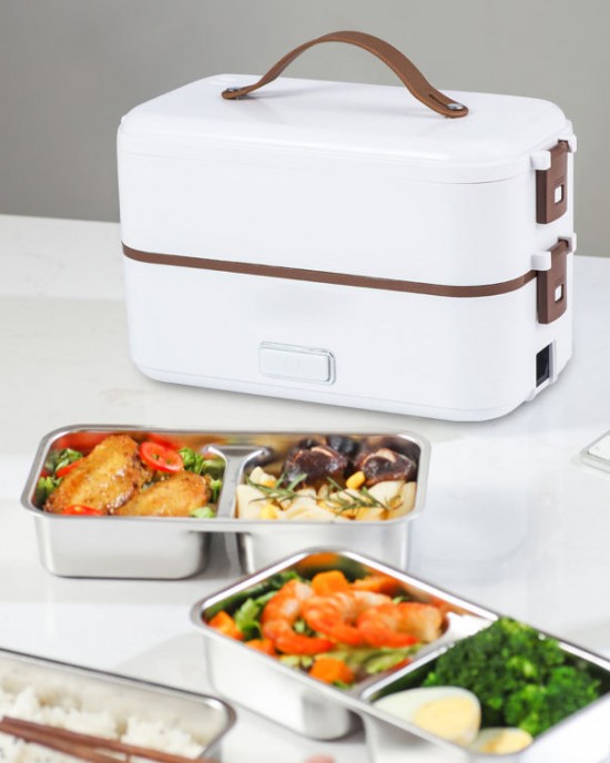 Original 300W Electric Lunch Box Warmer New Stainless Steel Plastic for Home and Outdoor Use Modern Design