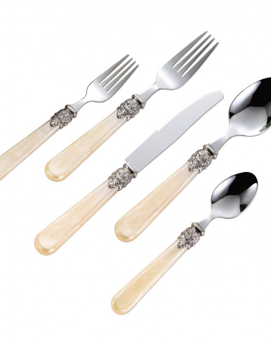 French Acrylic Handle Flatware Set High Quality 304 Stainless Steel Knife Spoon and Fork Luxury Cutlery Set