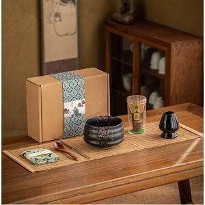 Hot Selling Harmony Wholesale Japanese Tea Gift Set Song Dynasty Ceremonial Matcha Bowl Cup Set Bamboo Whisk Paper Box