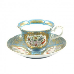 Luxury Gold Glaze Color High Quality Porcelain Teaware for Hotel, Restaurant, Cafeteria Versailles Tea Cup & Saucer Set