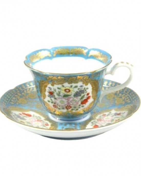 Luxury Gold Glaze Color High Quality Porcelain Teaware for Hotel, Restaurant, Cafeteria Versailles Tea Cup & Saucer Set